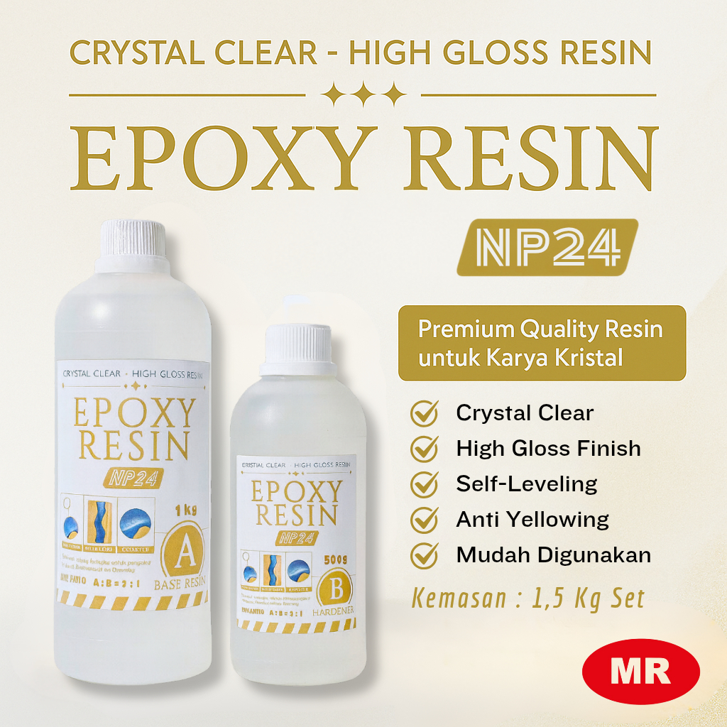 

EPOXY RESIN BENING / EPOXY RESIN CLEAR CASTING 1.5 KGSET - COCOK UNTUK PERHIASAN, CASTING, MEJA EPOXY, DIY
