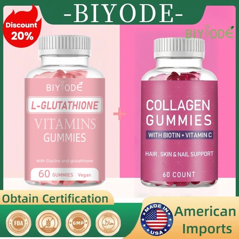 Diskon BIYODE Glutathione Gummies Collagen Gummy Bears MultiVitamin Nutritious Gummies Vitamins Anti