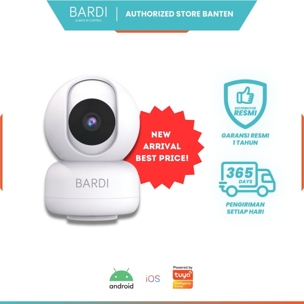 [NEW TERMURAH] BARDI Smart IP Camera Indoor PTZ Syno CCTV Full HD 3MP 15 FPS Kamera IoT Automation