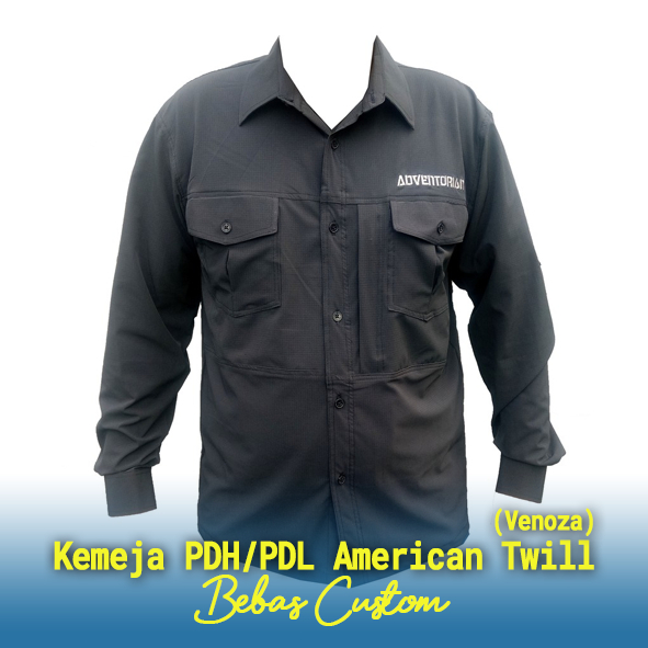 Kemeja PDH/PDL American Twill (Venoza) Bordir Custom, Kemeja PDH/PDL American Twill (Venoza) Bordir 