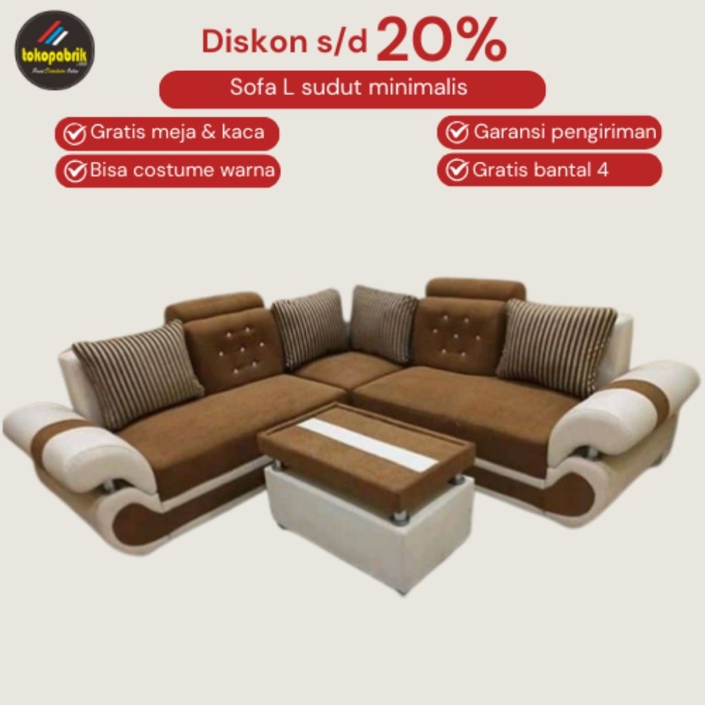 Sofa L GGS sofa l sudut sofa l 221 sofa tamu sofa bludru sofa oscar sofa minimalis sofa murah tasik 