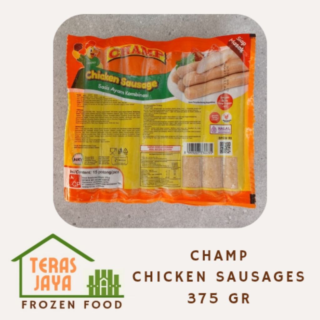 

CHAMP CHICKEN SAUSAGES 375 GR Frozen Food (makanan beku olahan sosis ayam)
