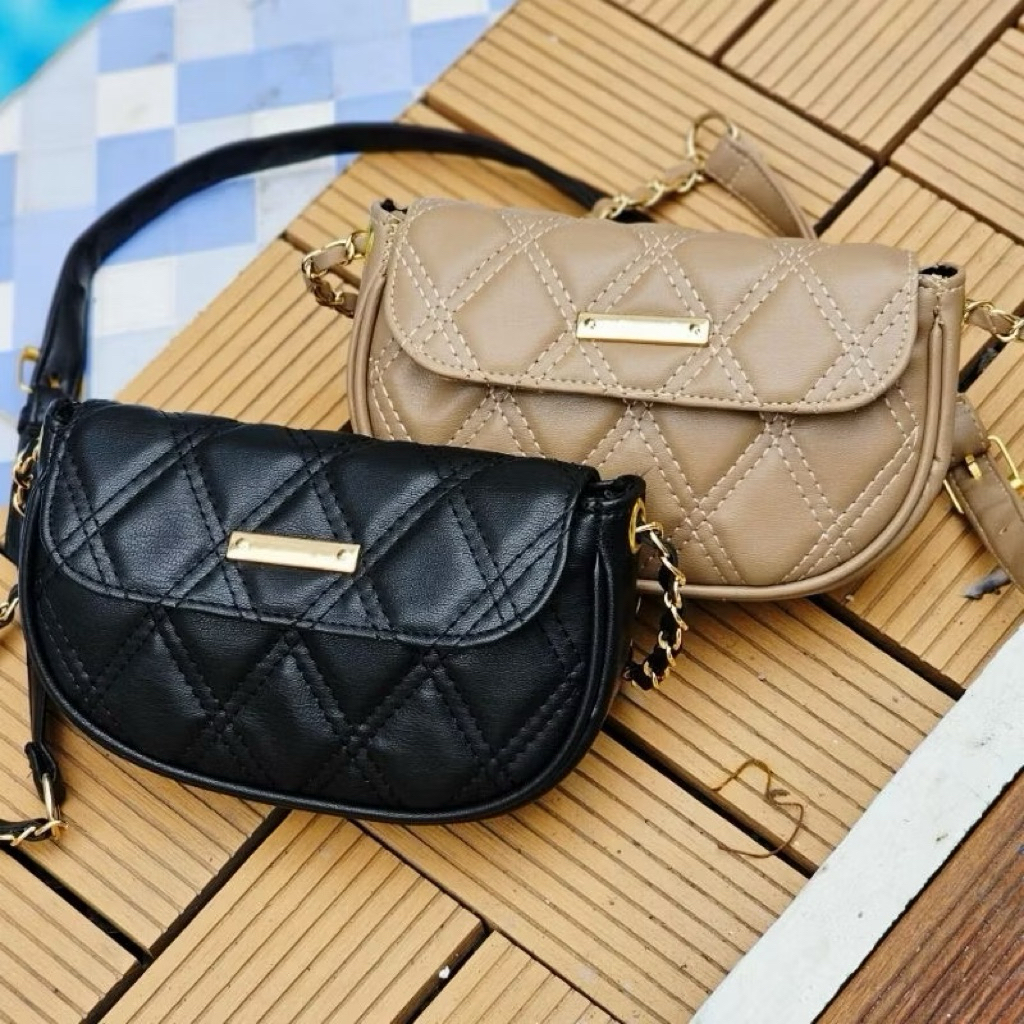 Tas Selempang Wanita Leora - Sling Bag Fashion Elegan Kekinian - Tas Cewek Simple Muat Banyak