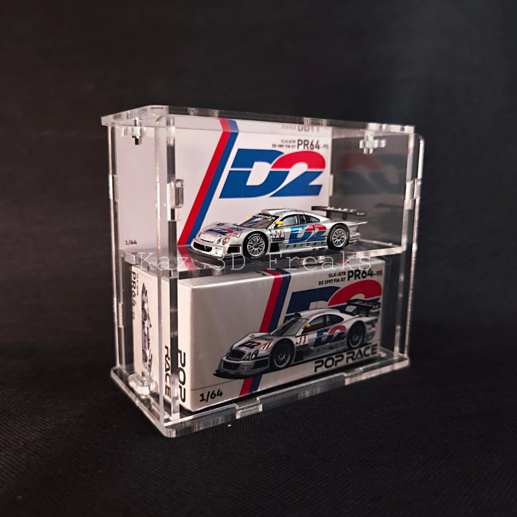 Casing Akrilik for Pop Race PR640095 MERCEDES-BENZ CLK AMG GTR - 1997 FIA GT D2 PRIVAT 1:64 Diecast 