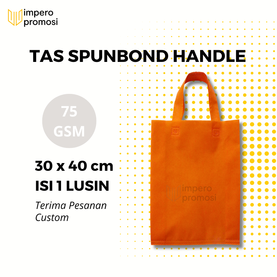 

Impero - GOODIE BAG SPUNBOND HANDLE 30x40 / Harga Satuan / Kantong Belanja Murah (Orange)