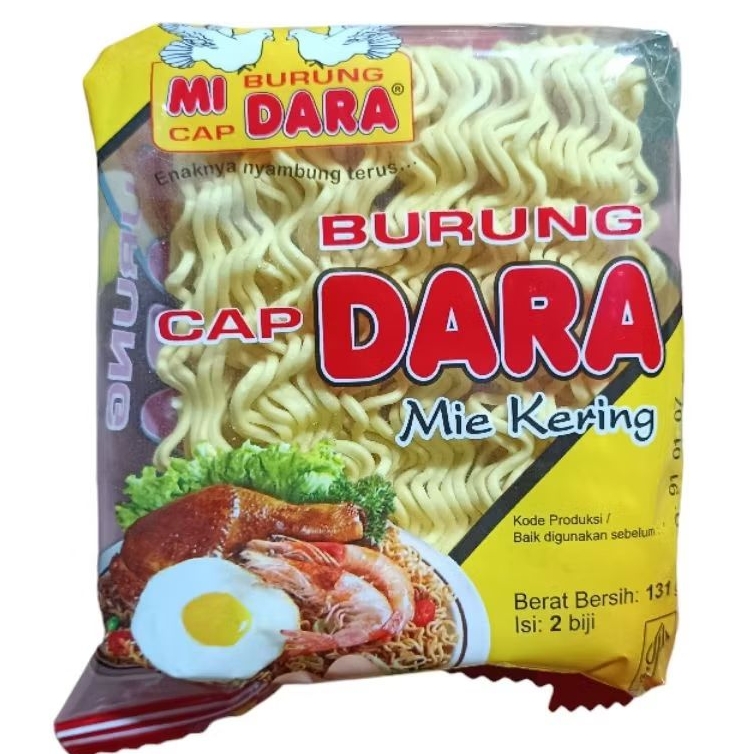 

Mi Cap Burung Dara Mie Kering Burung Cap Dara 131gr (Isi 2 pcs)