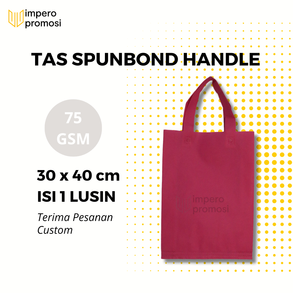 

Impero - GOODIE BAG SPUNBOND HANDLE 30x40 / Harga Satuan / Kantong Belanja Murah (Pink Fanta)