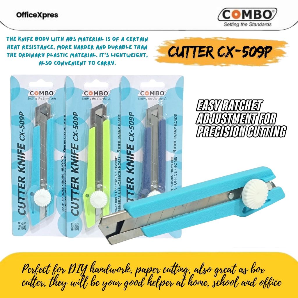 

Cutter Knife CX-509P / Pisau Kater Besar / Kater L-150 / Cutter Besar / Pisau Potong / Cutter Warna CX-509P COMBO
