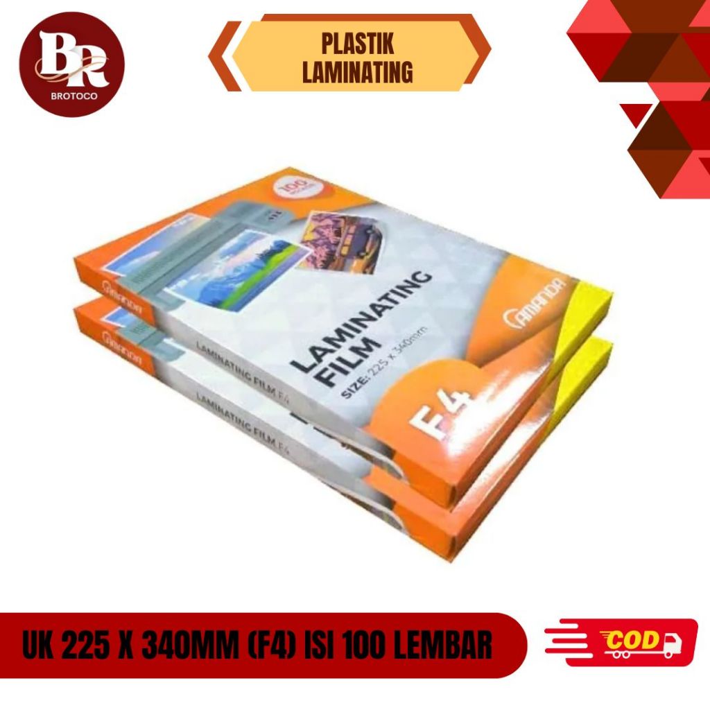 

[BROTOCO] Plastik Laminating F4 100 Micron AMANDA (1 Pak Isi 100 Lembar)
