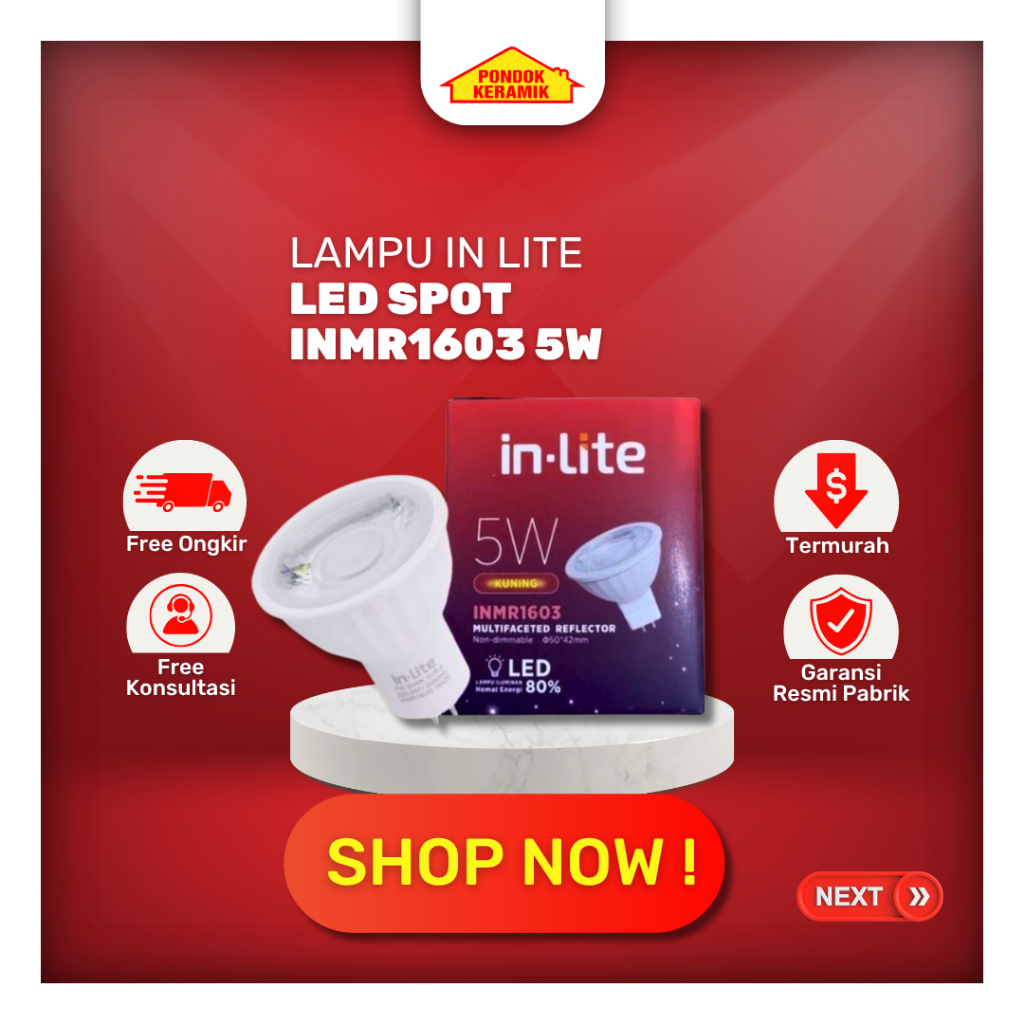 Lampu Inlite / In-lite LED 5w (watt) E27 COB INMR1603