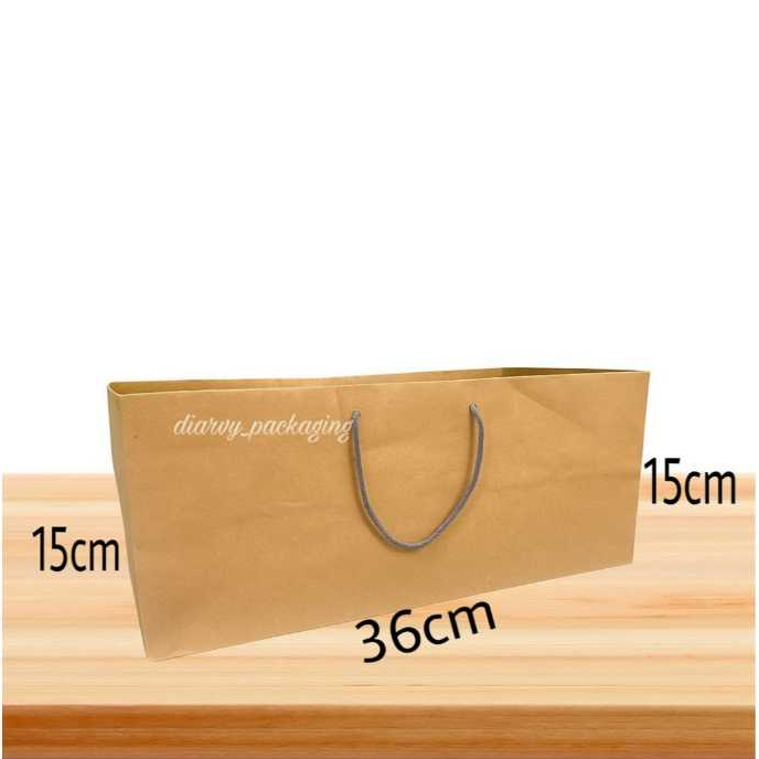 

Paperbag BROWNIES polos coklat ukuran 36x15 bahan Kraft samson goodie bag souvenir shopping bag bolu kue termurah