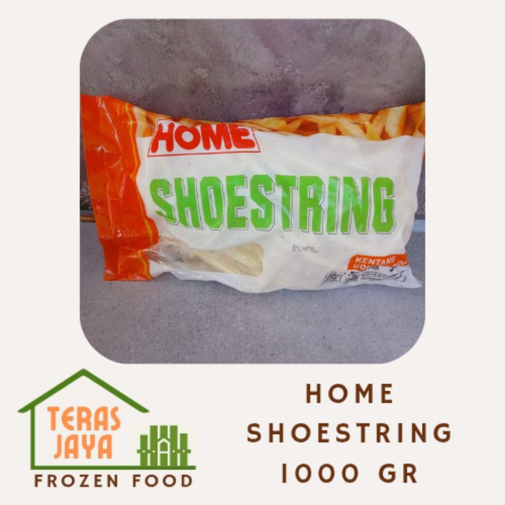 

HOME SHOESTRING FRENCH FRIES 1KG Frozen Food (makanan olahan beku kentang goreng)