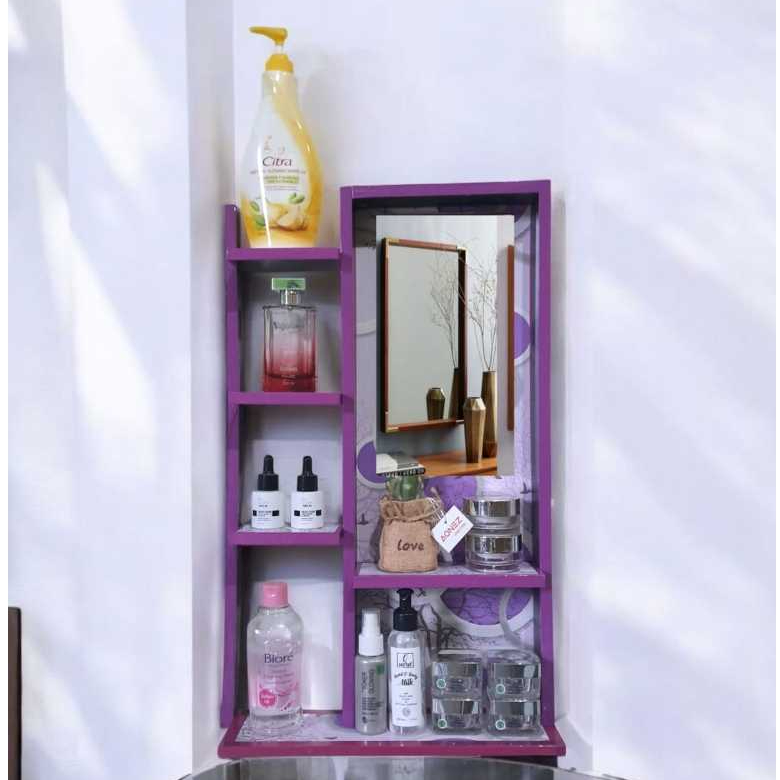 RAK KOSMETIK GANTUNG MODEL NEW - RAK MAKE UP GANTUNG KACA