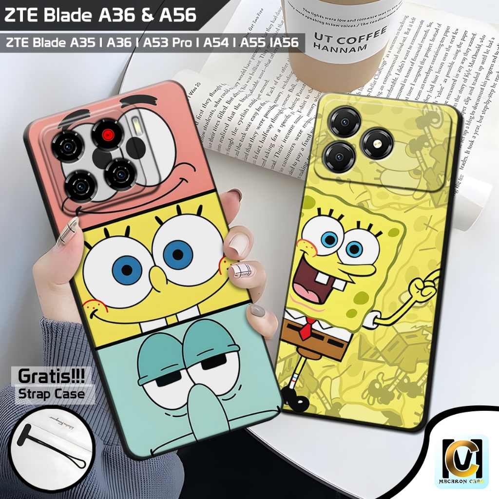 Case ZTE Blade A56 & ZTE Blade A36 Terbaru 2025 Motif Spongebob | SoftCase HP ZTE Blade A56 | ZTE Bl