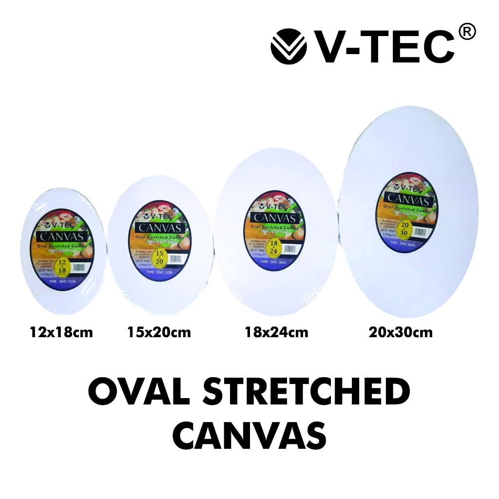 

V-TEC Oval Stretcched Kanvas OVC / Kanvas Oval Cotton Jepret Belakang