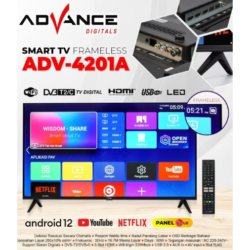 ADVANCE LED Smart TV Frameless 42 Inch ADV-4201A