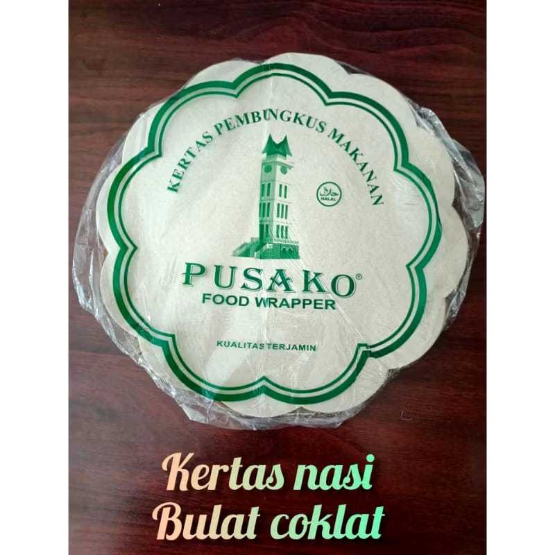 Kertas Nasi Bungkus Makanan / Kertas Nasi Coklat Bulat PER PACK