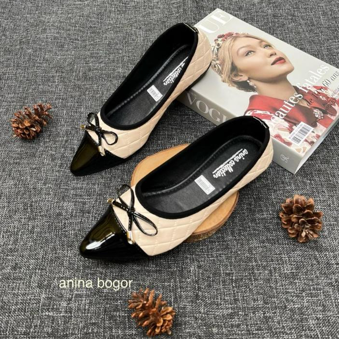 Flat Shoes Wanita Empuk Nyaman Di Kaki Stok Terbatas/Sepatu Balet khalifa Ballerina Premium Original