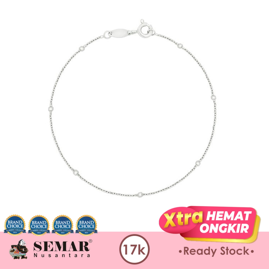 Gelang Emas Mini Jedar White Gold 17K Semar Nusantara