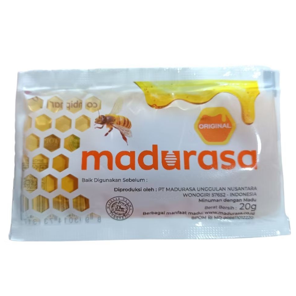 

Madu Sachet 20gr Merk Madurasa Madu Rasa
