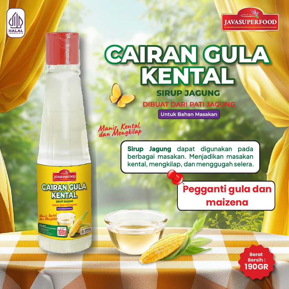 

[HALAL] CORN SYRUP JAVA SUPER FOOD 190GR / GULA KENTAL / SIRUP JAGUNG / PEMANIS JAGUNG / MULYEOT