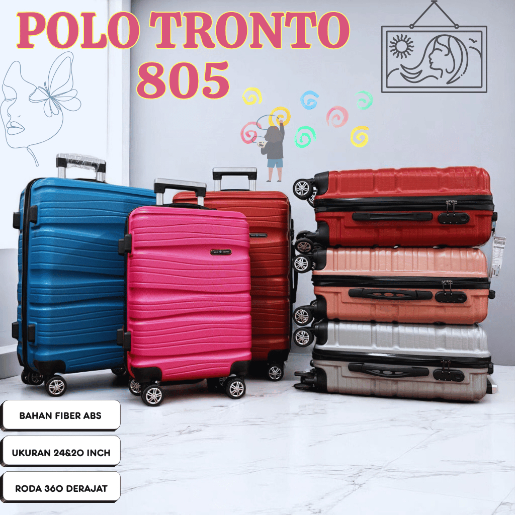 PROMO KOPER 24INCH 805 POLO TRONTO BISA COD PACKING FREE DUS BERGARANSI