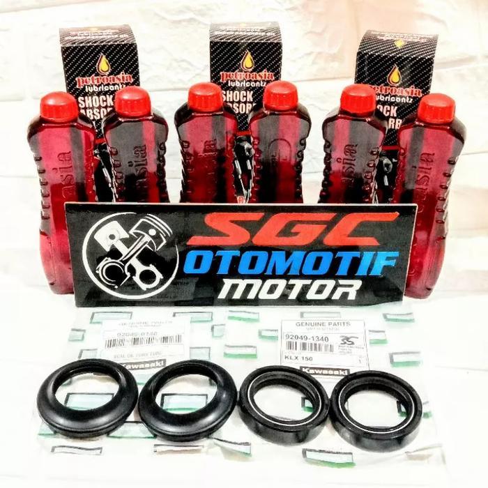 PAKET SEAL SHOCK+DEBU+OLI KLX BF 150 - D-TRACKER - KLX 150 USD 35MM ORI