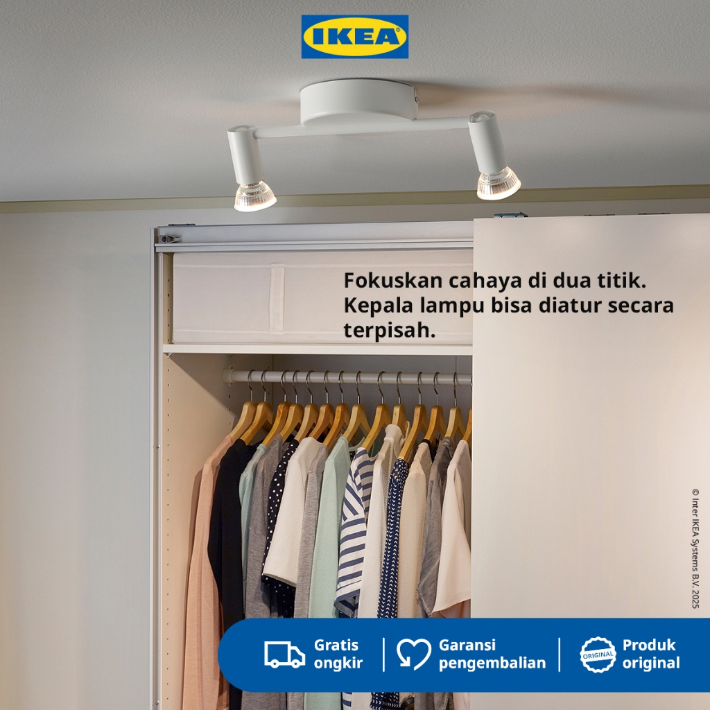 IKEA KRUSNATE Lampu Sorot Plafon Dengan 2 Tempat Minimalis
