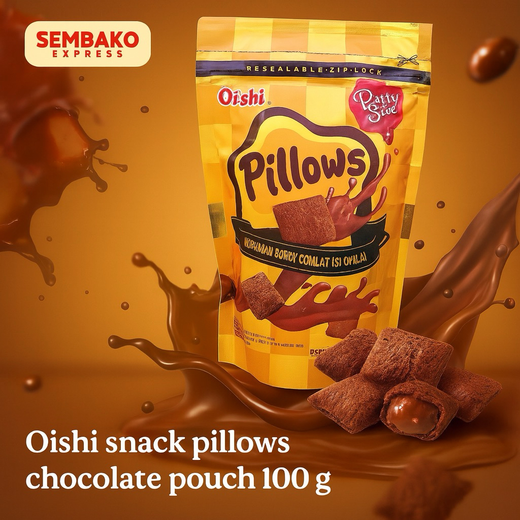

Oishi Snack Pillows Cokelat Pouch 100 g