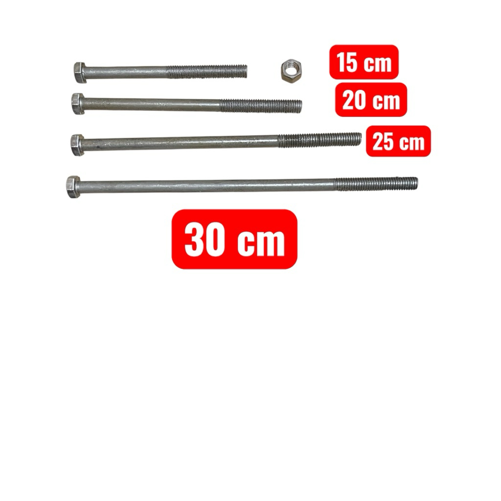 Baut Mur Balok Kayu Kunci 19 Panjang 15cm/20cm/25cm/30cm