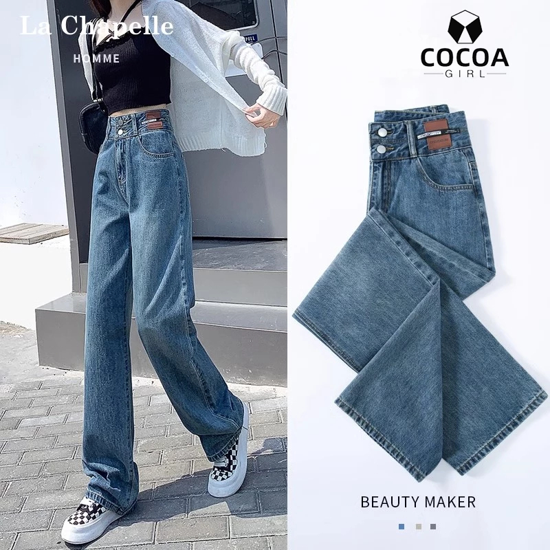 [Harga Terjangkau] 2025 Dust Celana Jeans Wanita High Waist Jeans Kulot Highwaist Loose Jeans Retro 