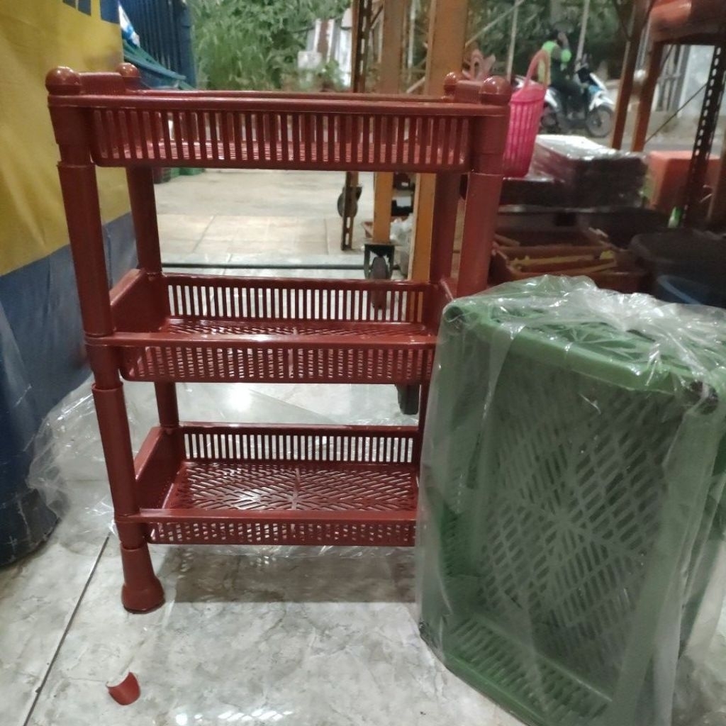 RAK SERBAGUNA KECIL 3 SUSUN | RAK PENYIMPANAN PLASTIK SERBAGUNA