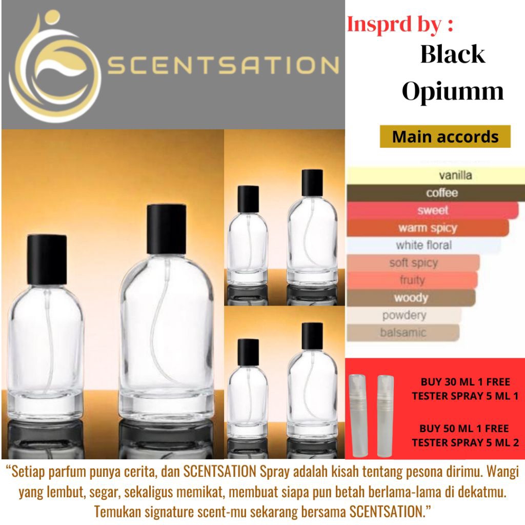 SCENTSATION - Parfume spray inspired by black opium parfum bibit essence spray grade A parfume best 