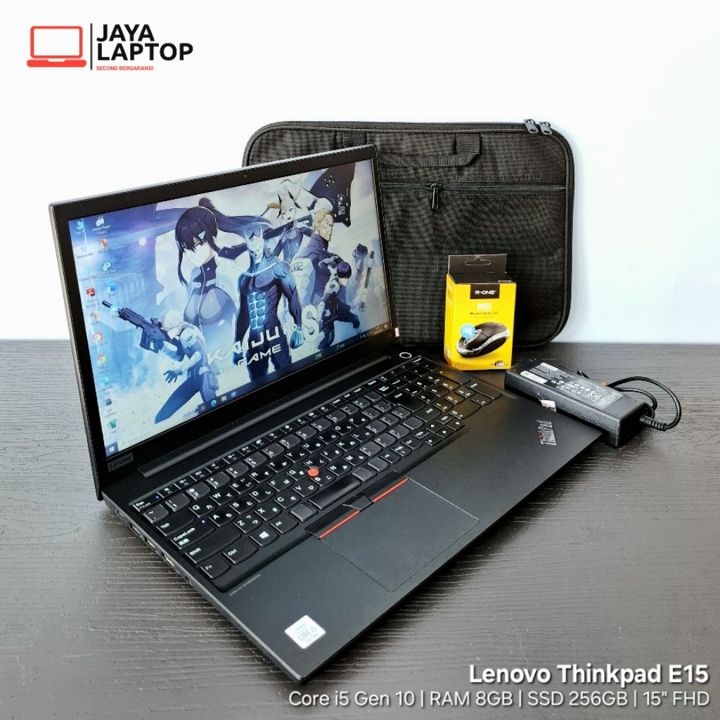Lenovo Thinkpad E15 Core i5 Gen 10 RAM 8GB SSD 256GB 15 inch Full HD Laptop Second Bekas Murah
