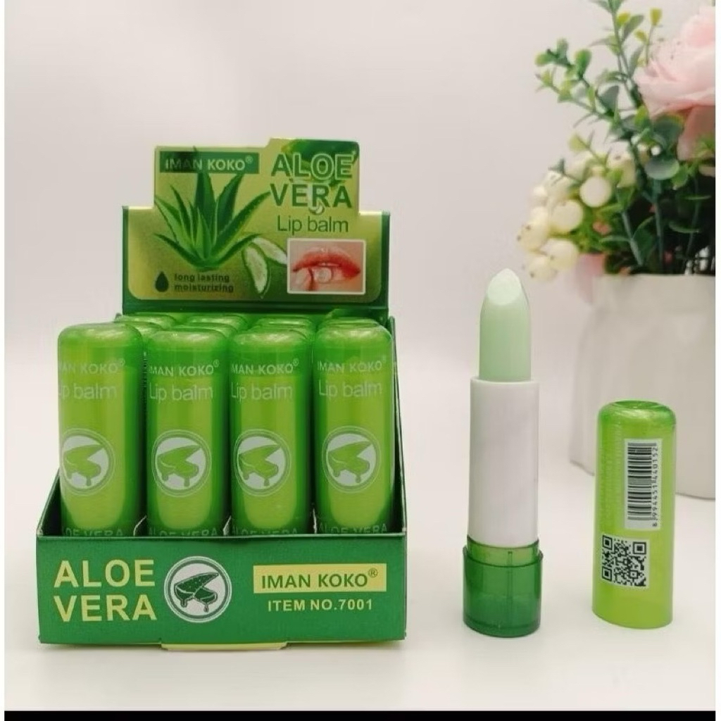 [12Pcs] LipBalm AloeVera 99% / IMAN KOKO LIP BALM
