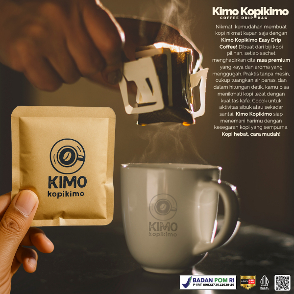 

Kimo Kopikimo / Kopi Drip / Coffee Drip / Arabica Robusta 10 gr 1 Pcs