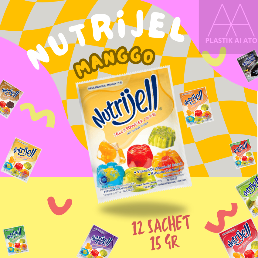 

Nutrijel Jelly Powder Rasa MANGGO Mix 12 Sachet Kenyal Segar cocok untuk ES TELER