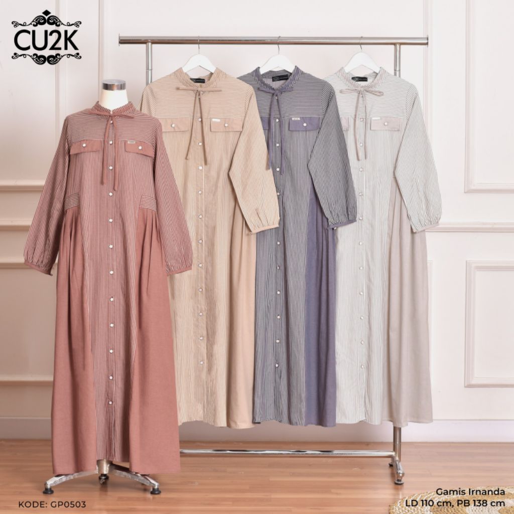 Cu2k Gamis Irnanda Katun Premium Import Super lembut Dan Elegan Original Cu2k