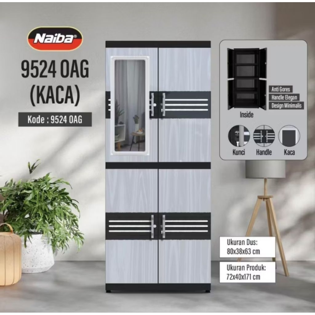 LEMARI PLASTIK NAIBA 9524 9504 / NAIBA FIT / LEMARI PLASTIK SUSUN / NAIBA FIT PLASTIK / RAK SUSUN PL