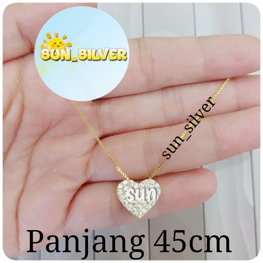 KALUNG WANITA PERAK925 LAPIS EMAS SET GOLD 25