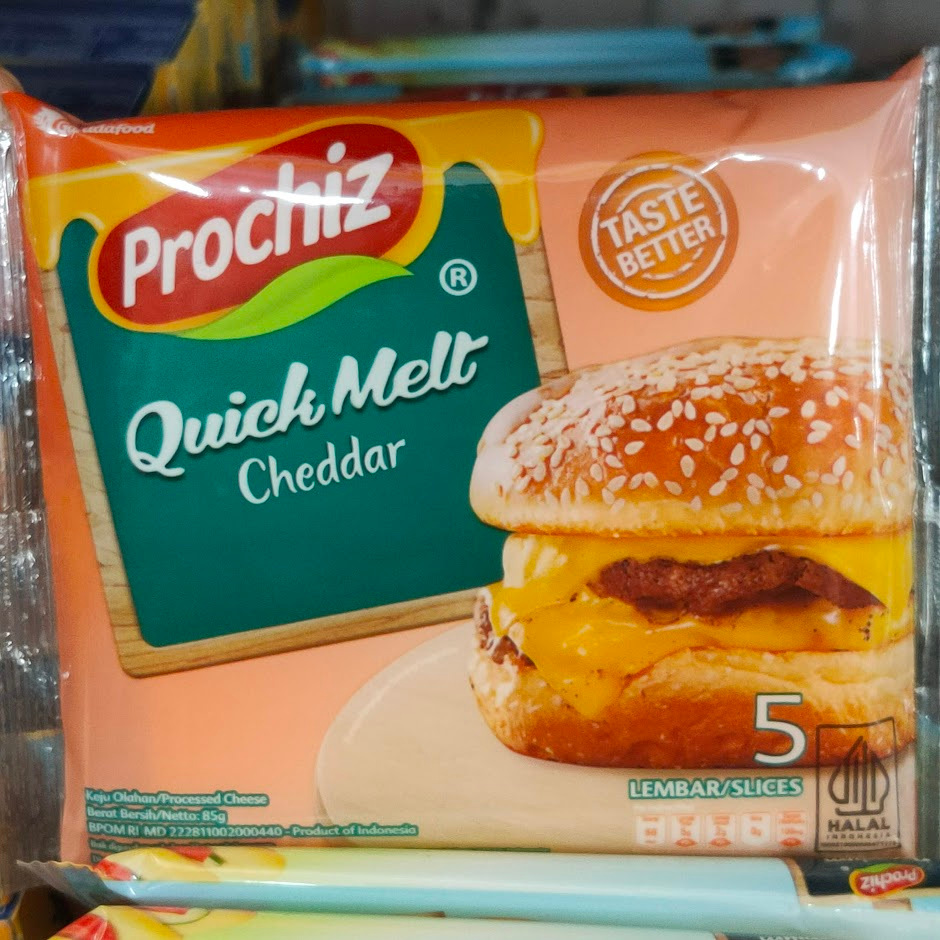 

PROCHIZ Keju Slice Quick Melt Cheddar isi 5pcs 85gr