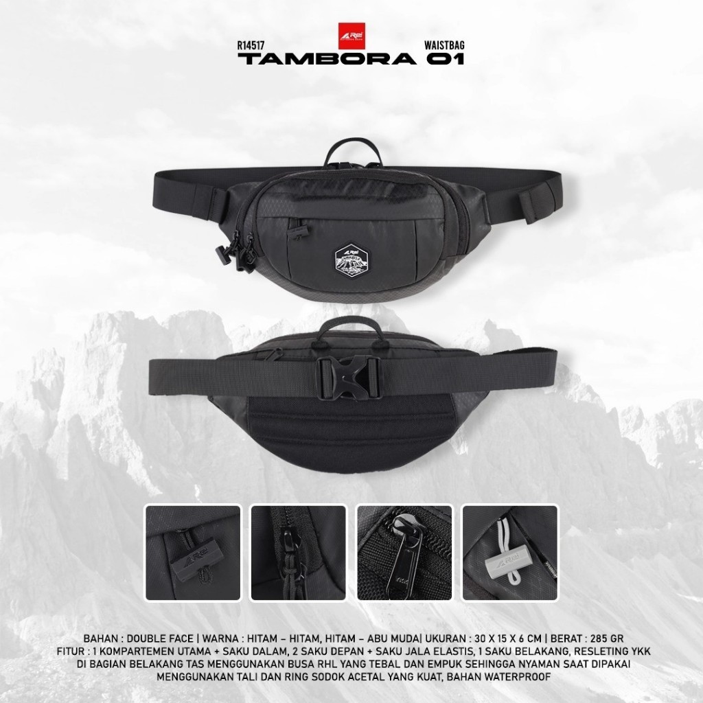 Tas Pinggang AREI / Waist Bag Pria Tambora 01 Arei Outdoorgear Original Produk