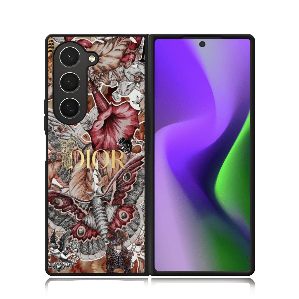 Case Casing Samsung Z Fold 7 6 5 4 3 Z Flip 7 6 5 4 3 5G Phone Dior Butterfly