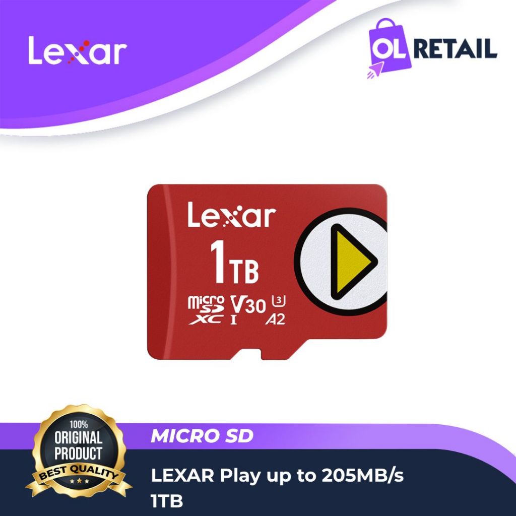MicroSD Lexar Play SpeedBump 1TB 1-TB Up To 205MB/s