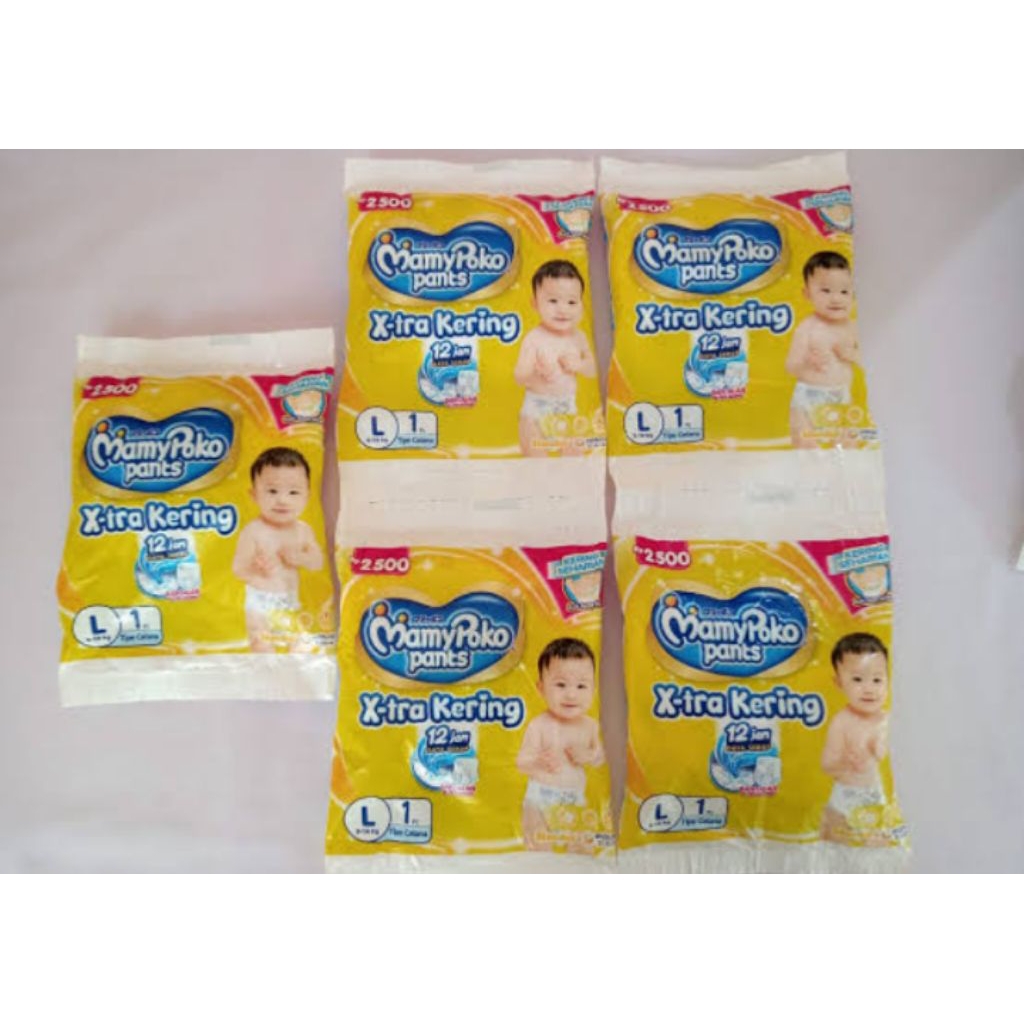 Pampers mamypoko extra kering 12 jam renceng/sachet isi 10/popok bayi