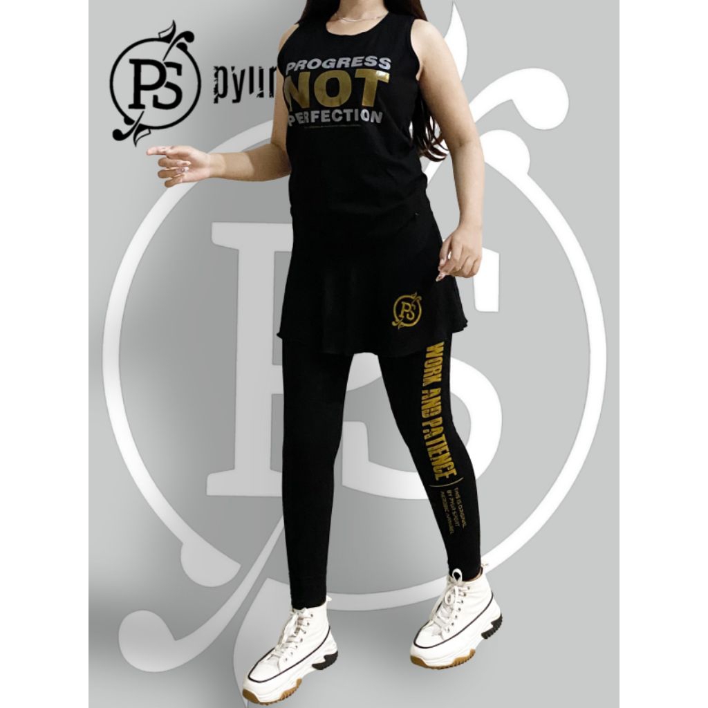 Pyur Sport ~ Setelan Leging Rok Senam Original Pyur sport