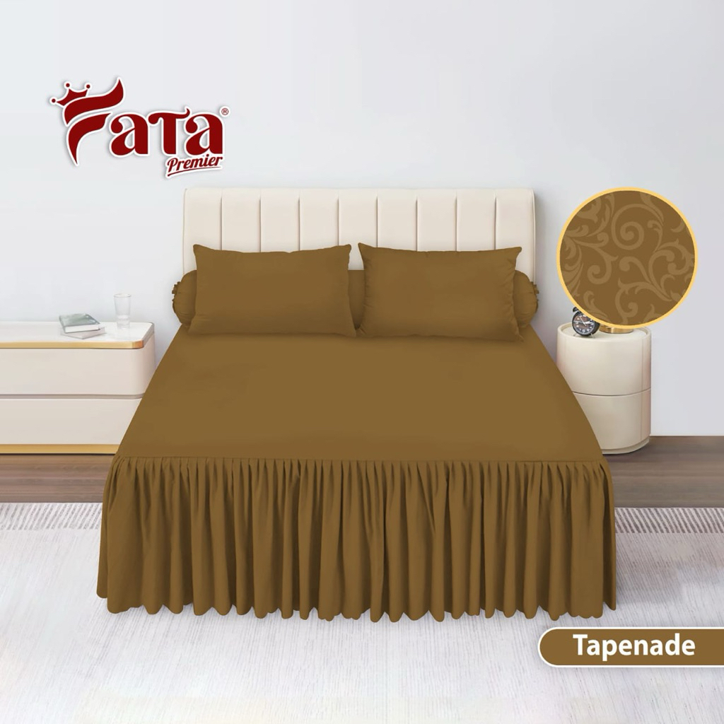 FATA - Sprei Rumbai Jacquard Tapenade Ukuran 180x200 cm