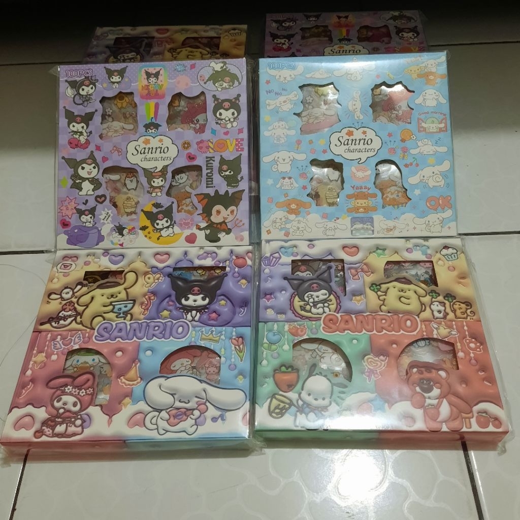 

LYNS - Sticker lucu Waterproof Stiker Momo / Sanrio / Cici / Pokemon / Onepiece 1 ktk isi 100 lembar