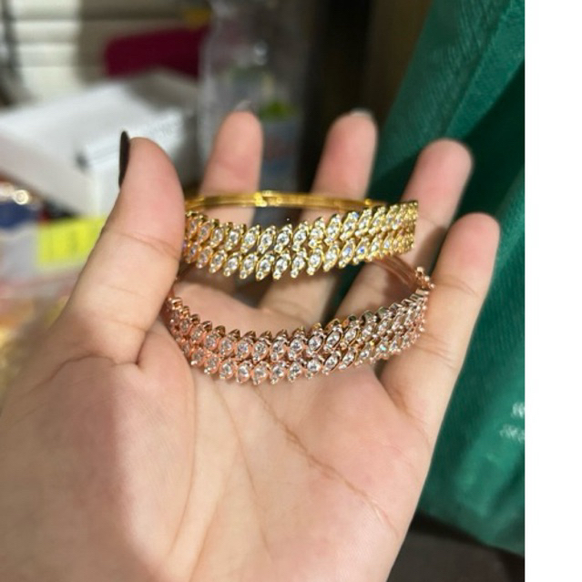 gelang tura padi baris 2 replika berlian cantik