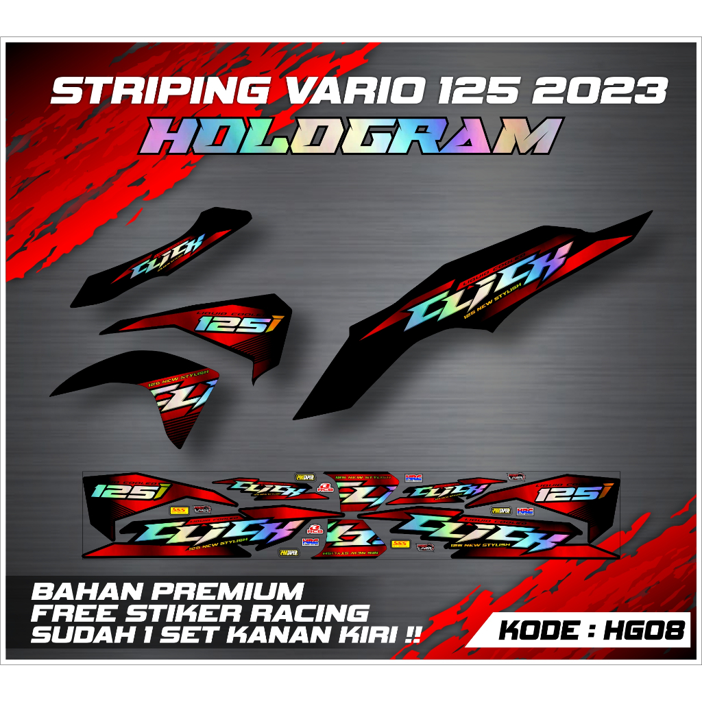 Stiker Striping HOLOGRAM Vario 125 Vario 125 new (HG08)  2023